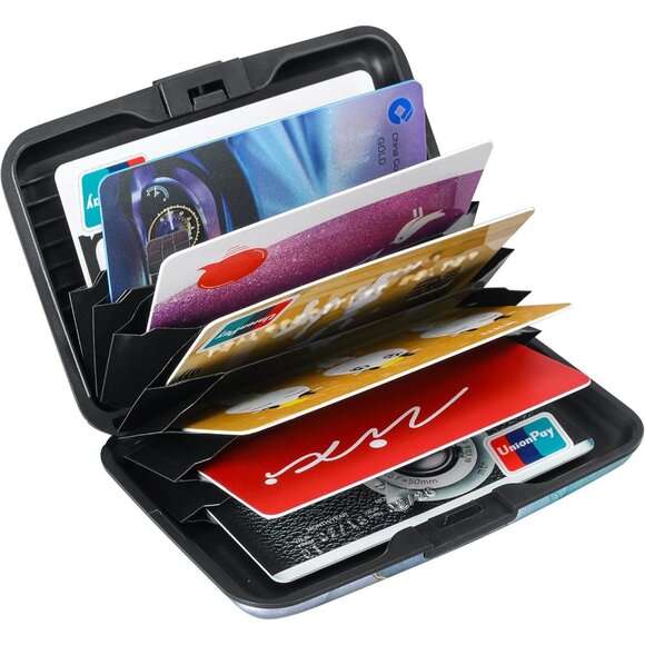 Wallet Credit Cards Holder Blue Purple Marble - Picture 5 of 7